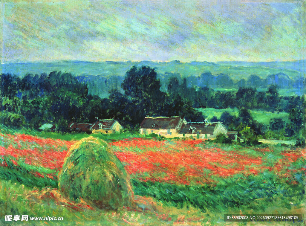 郊野田园风景油画