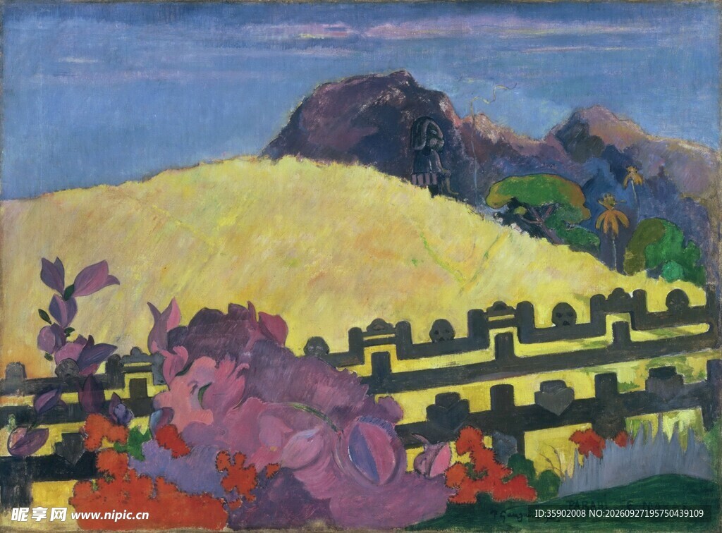 印象派田野风景油画