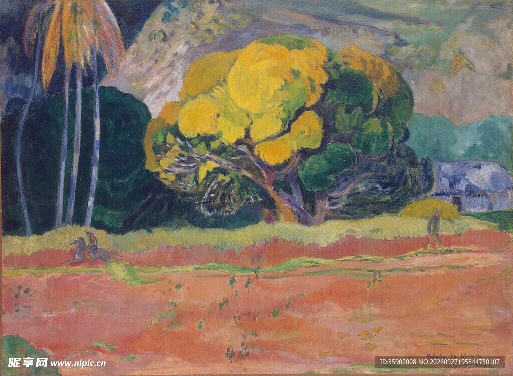 热带郊野风景油画