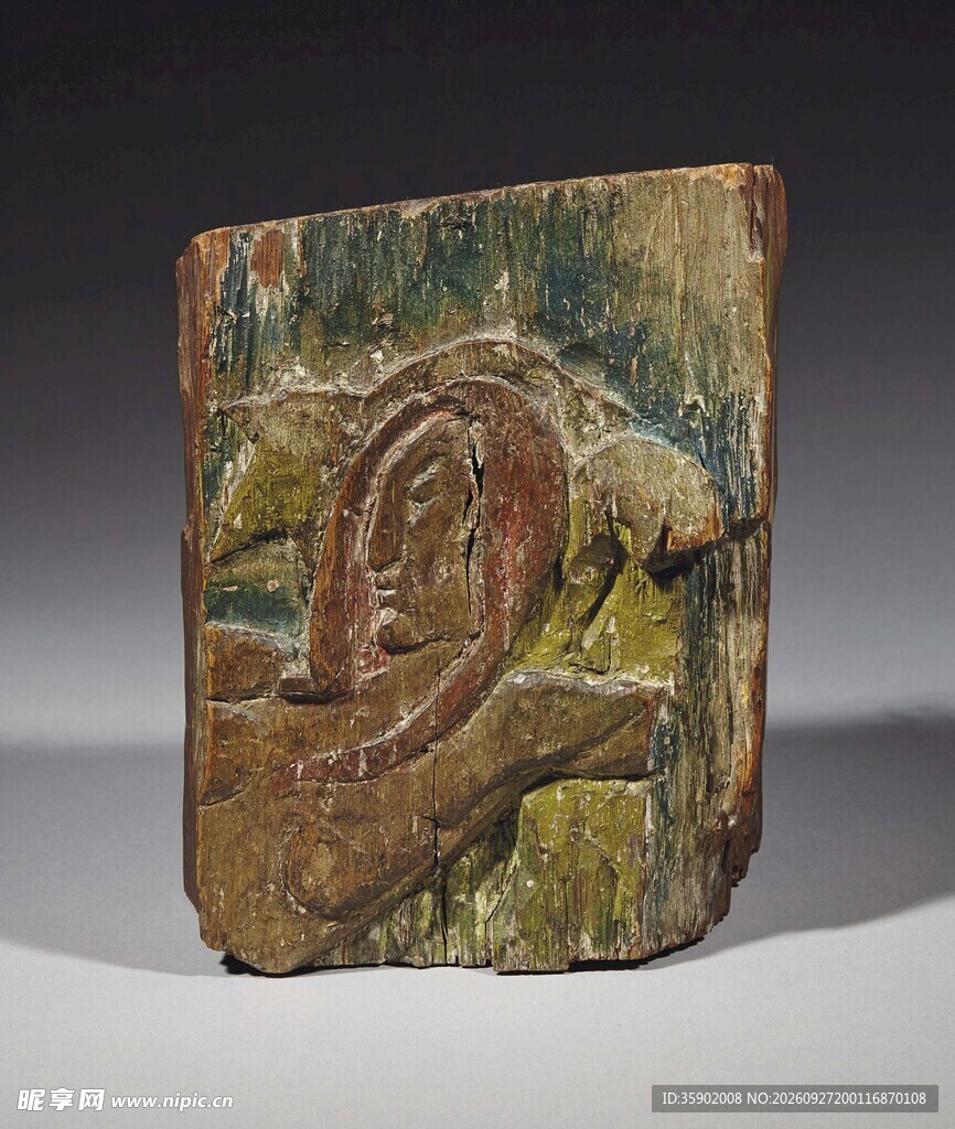 古代彩釉浮雕砖