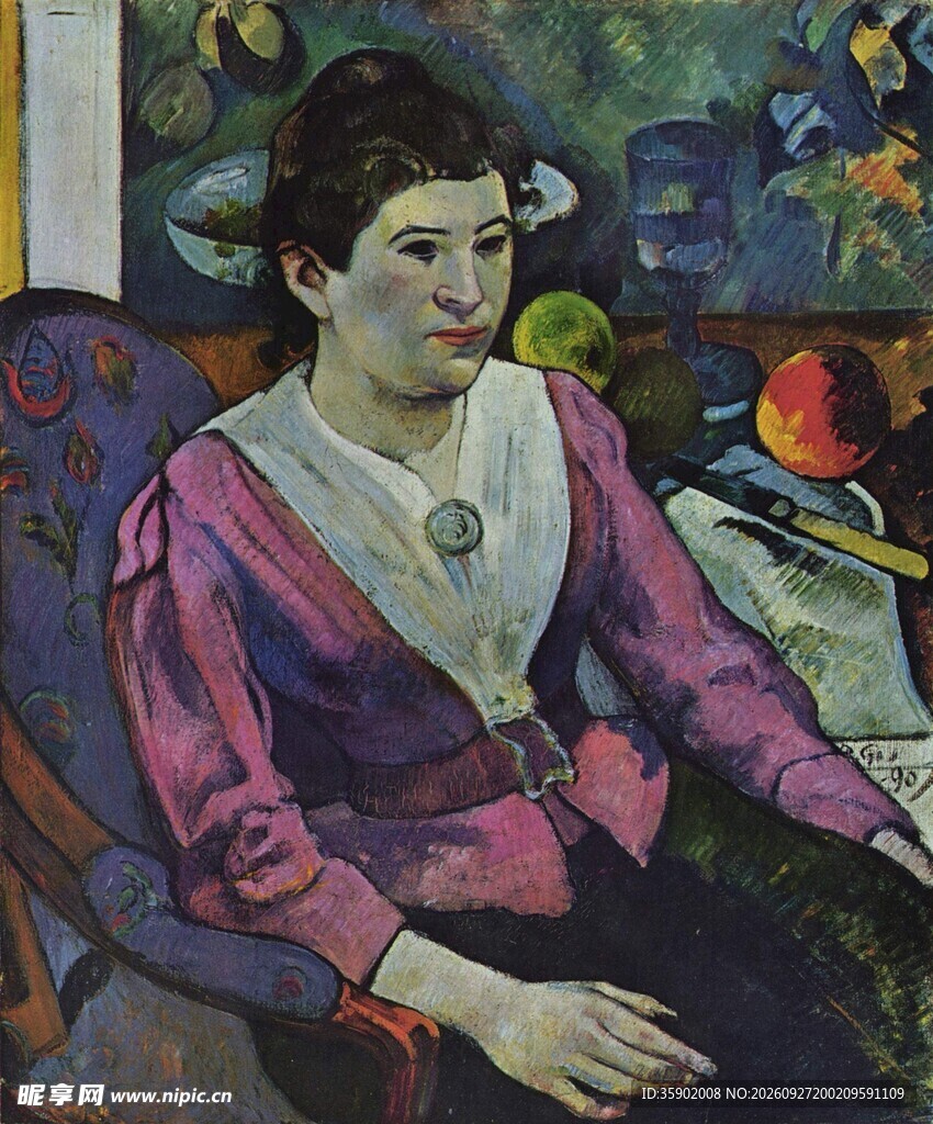 高更女性肖像油画
