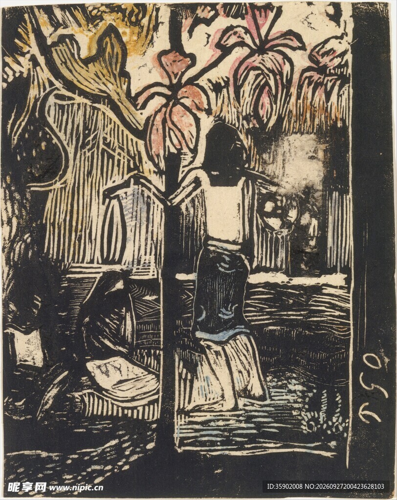 复古市井街景版画