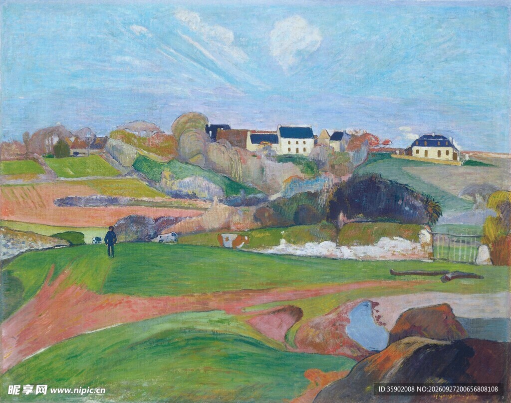 乡村郊野风景油画