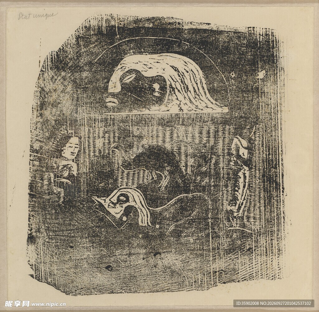 古代画像砖拓印图案