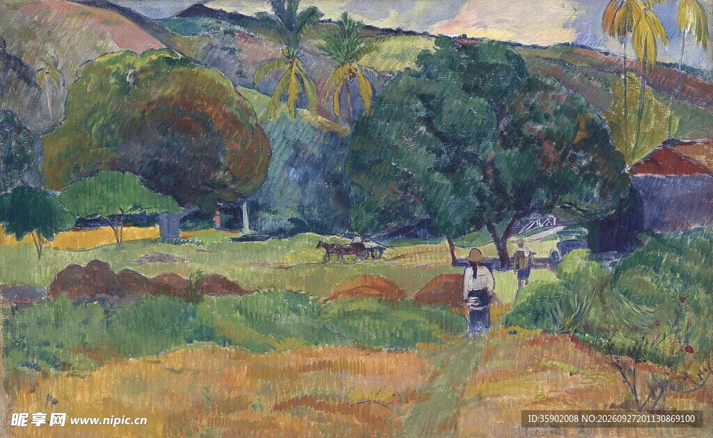 郊野田园风景油画