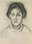 短发女性素描肖像