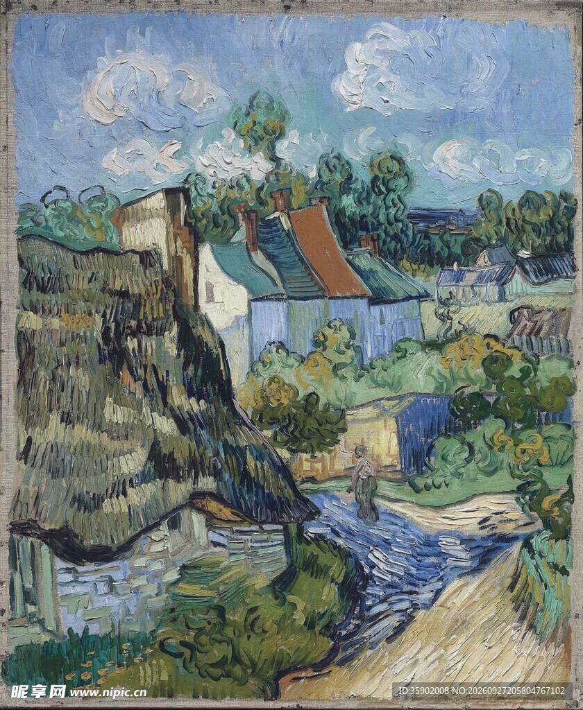 梵高乡村风景油画