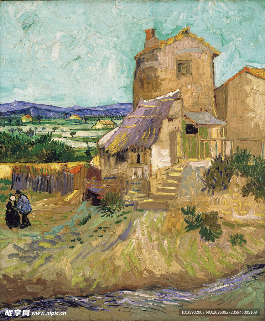 梵高乡村风景油画