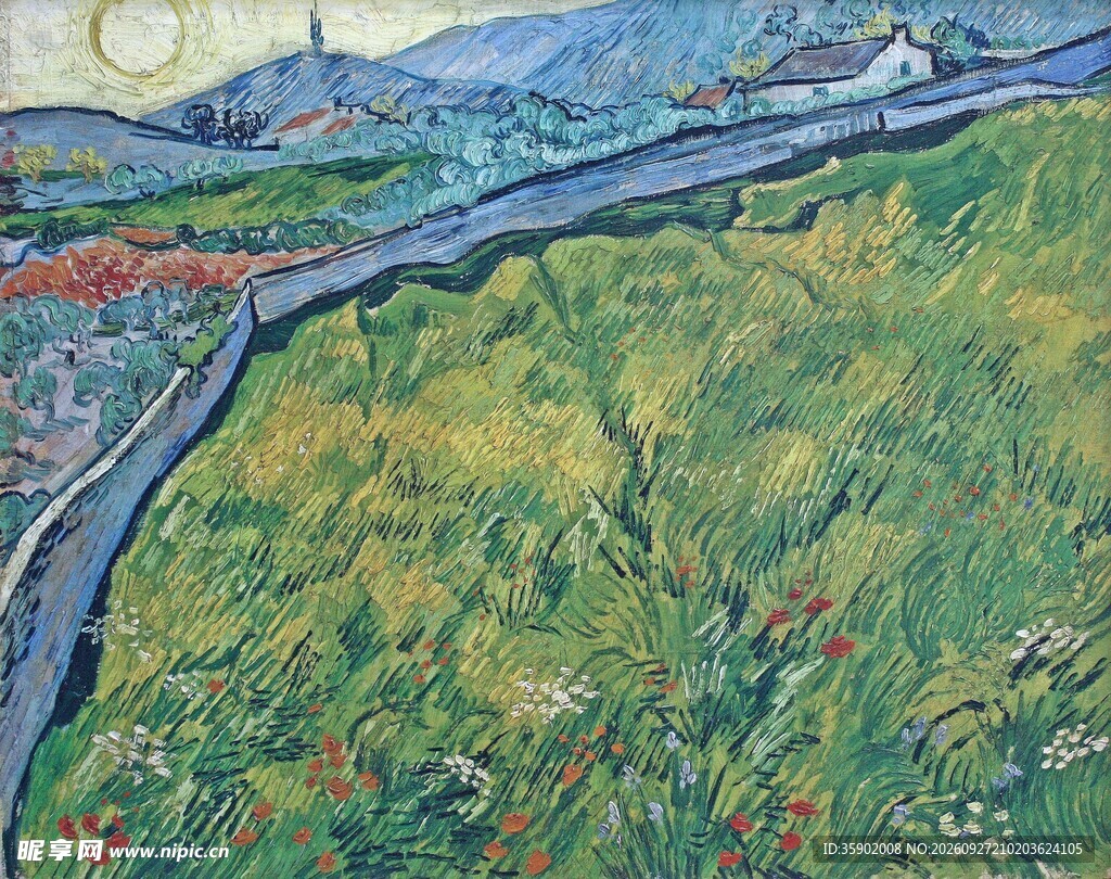 郊野田园风景油画