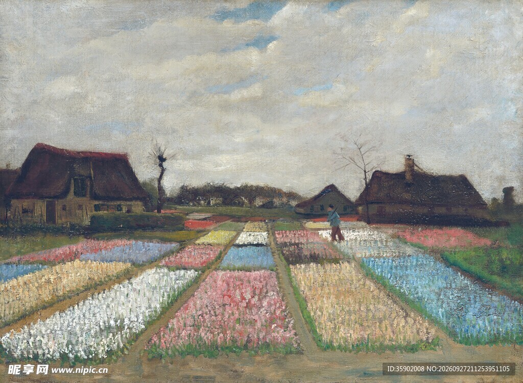 梵高花田风景油画