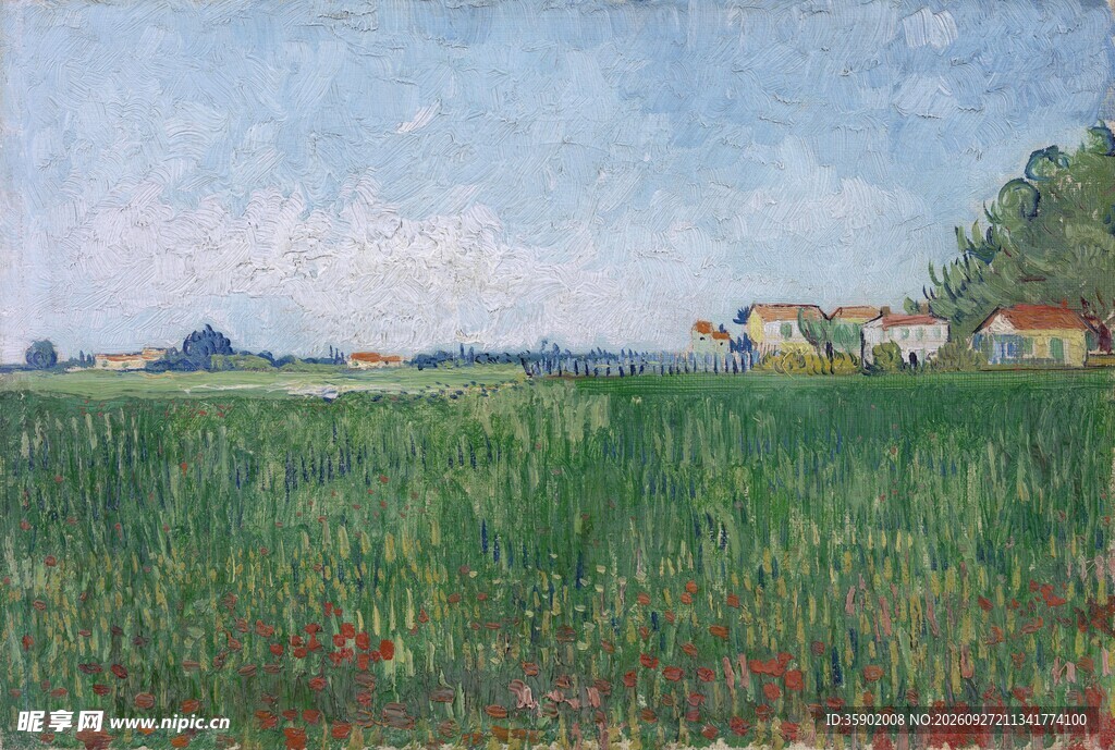 郊野田园风景油画
