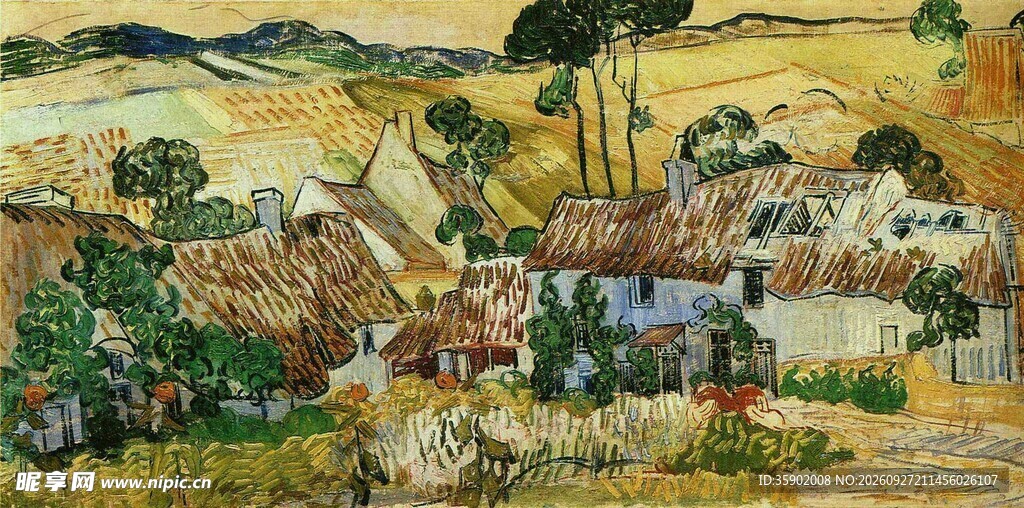 乡村田园风景油画