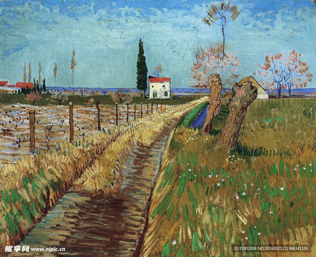 郊野田园风景油画
