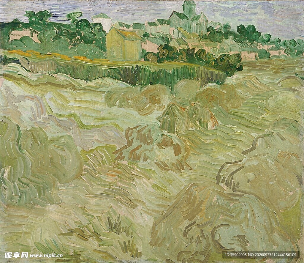梵高田野风景油画