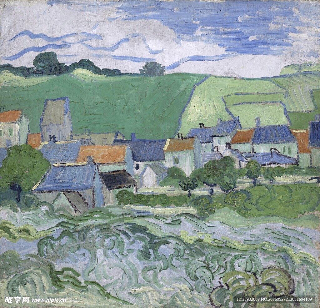 印象派乡村风景油画