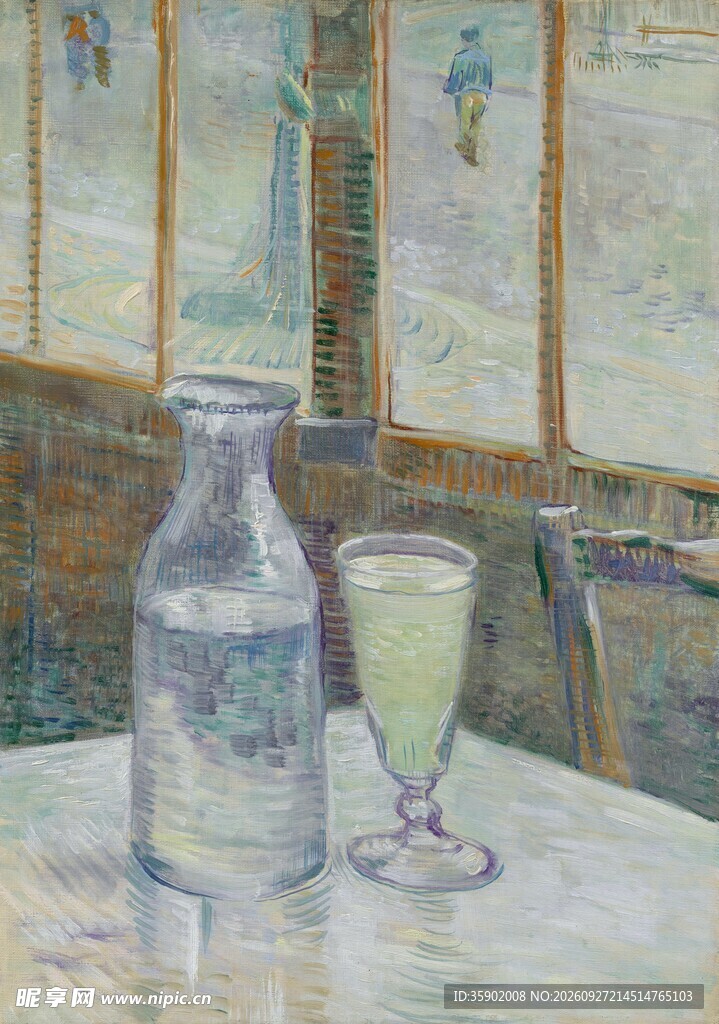 窗边静物油画