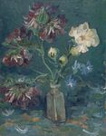 瓶中花卉静物油画