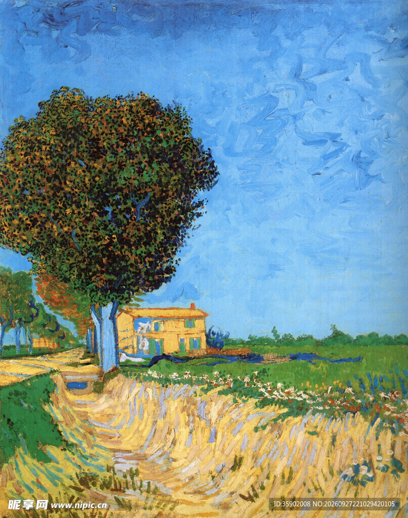 郊野田园风景油画