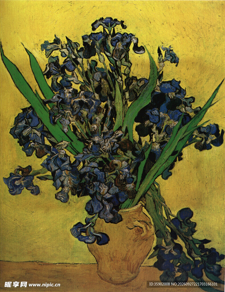 梵高鸢尾花静物油画