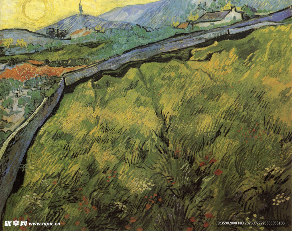 郊野田园风景油画