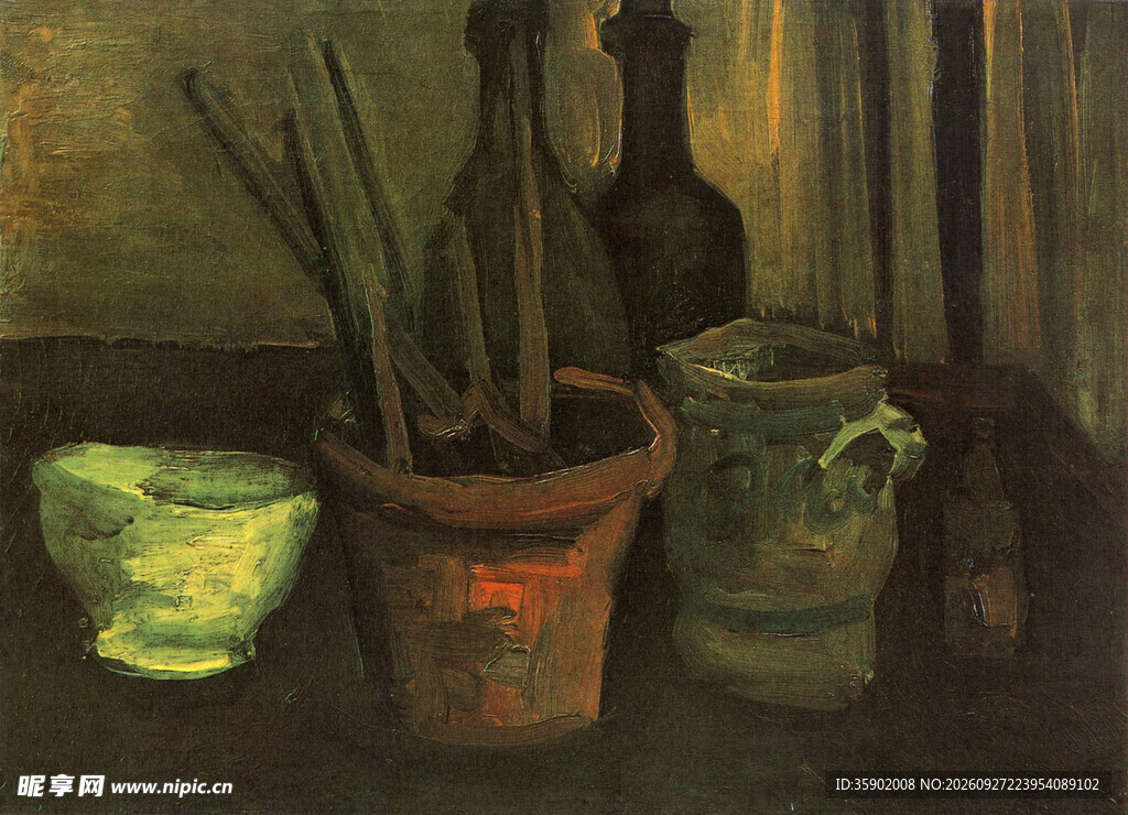 复古静物油画