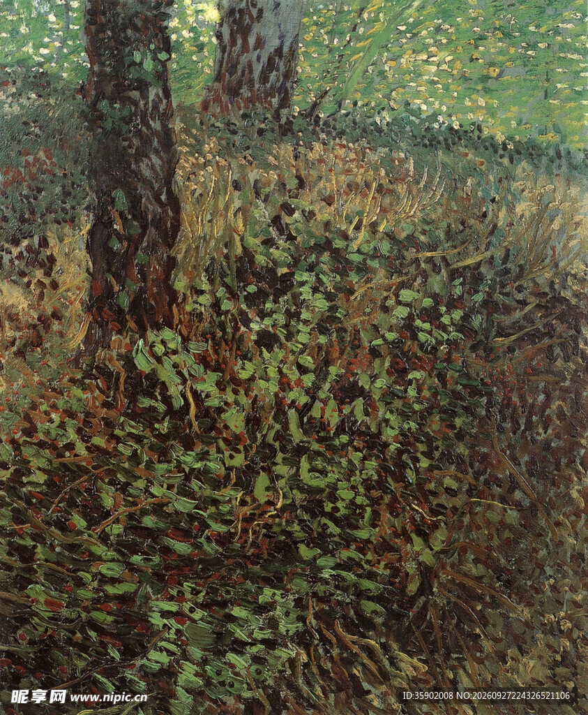 印象派林间风景油画