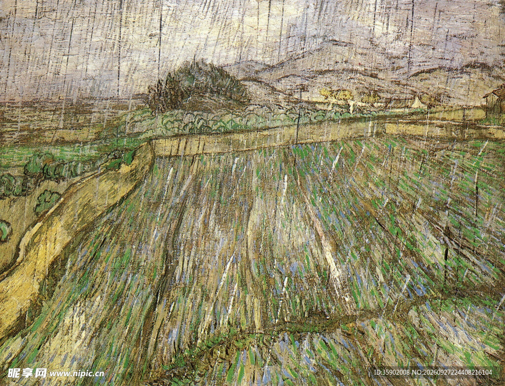 郊野田园风景油画