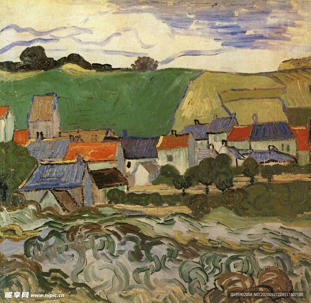 印象派乡村风景油画