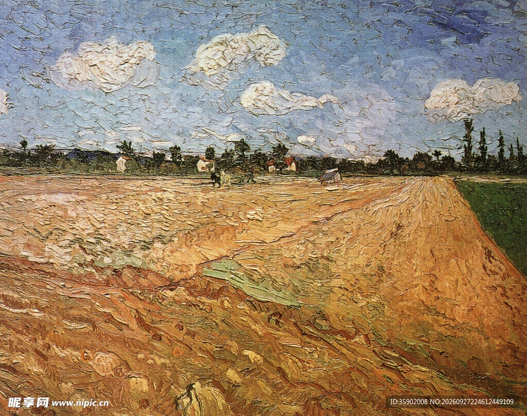 郊野田园风景油画
