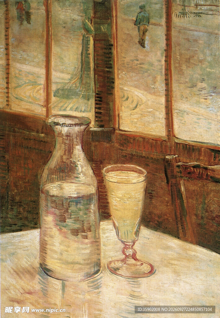 瓶与杯静物油画