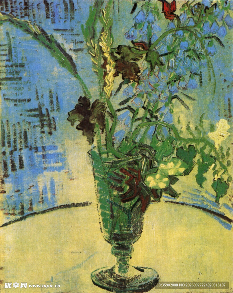 印象派瓶花静物油画