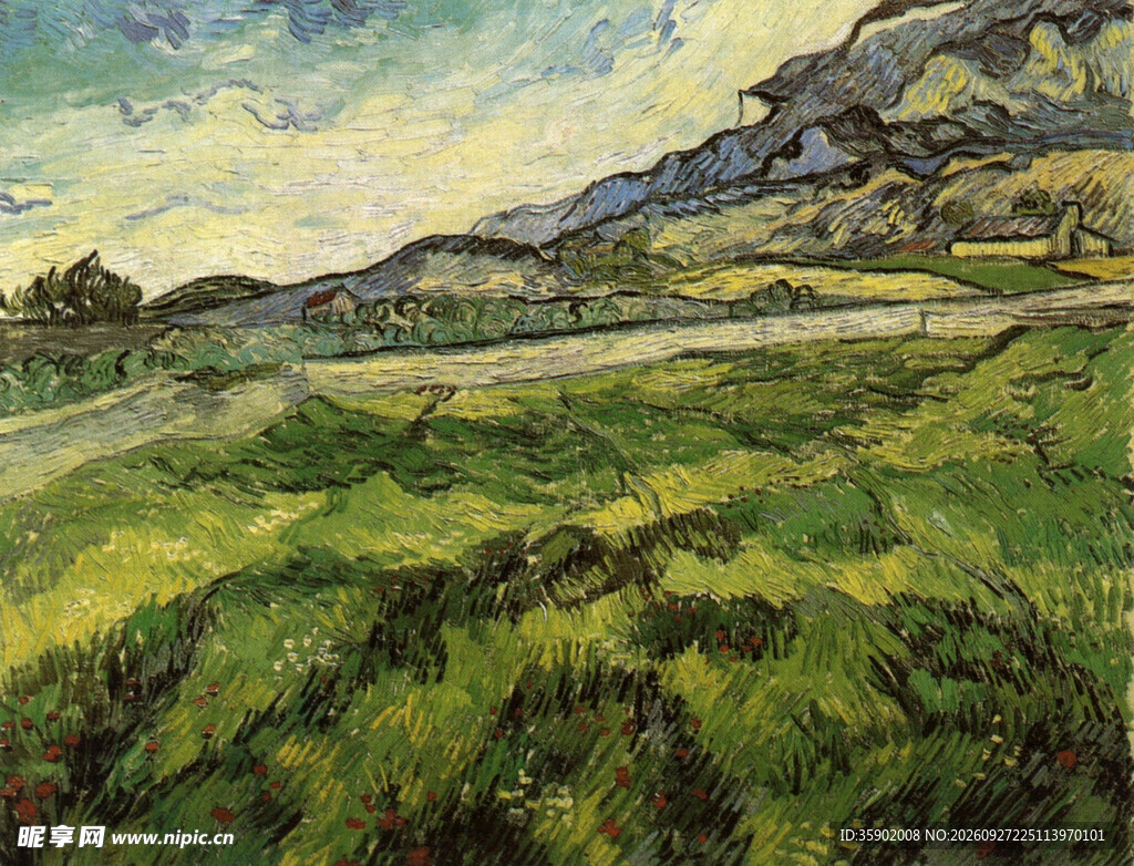 郊野田园风景油画