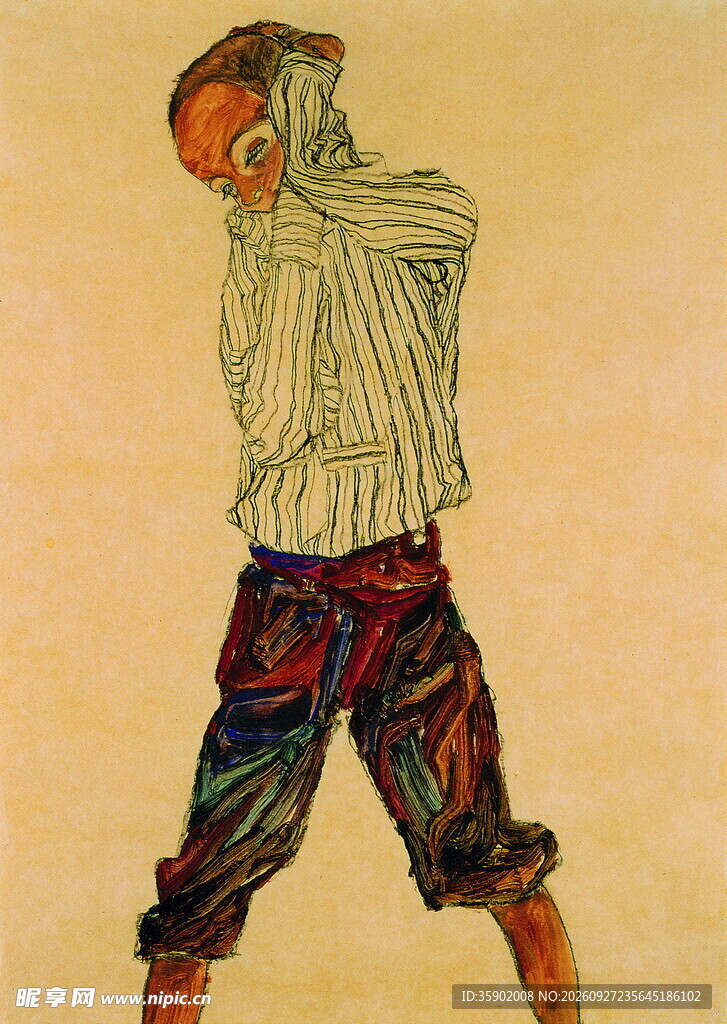 复古手绘男子插画