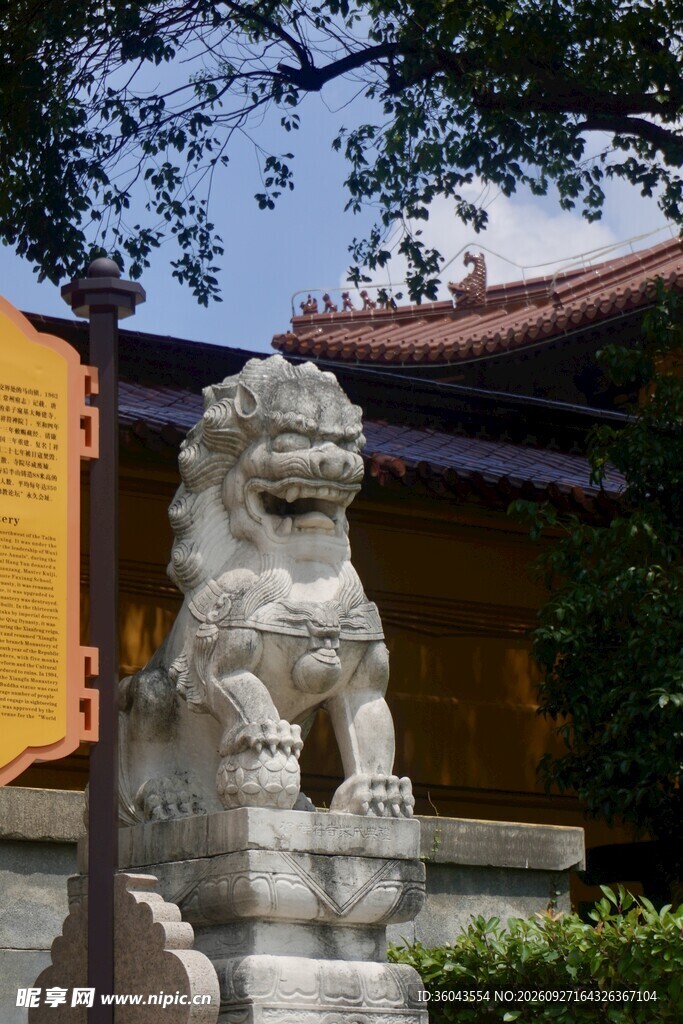 古建门前石狮子