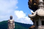 山间大佛古建风光