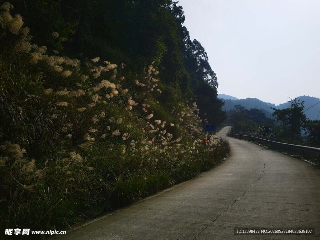 乡村山间公路沿途风光