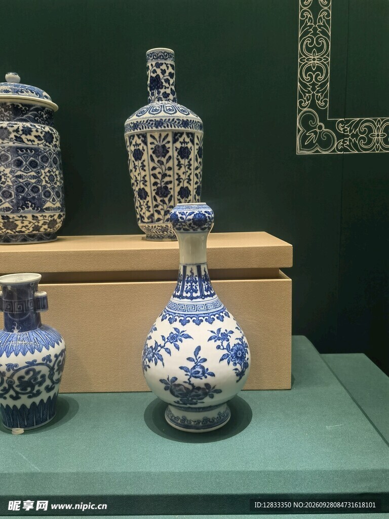 博物馆青花瓷器展品