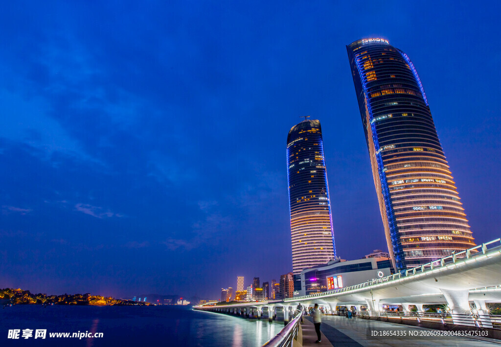 厦门双子塔夜景