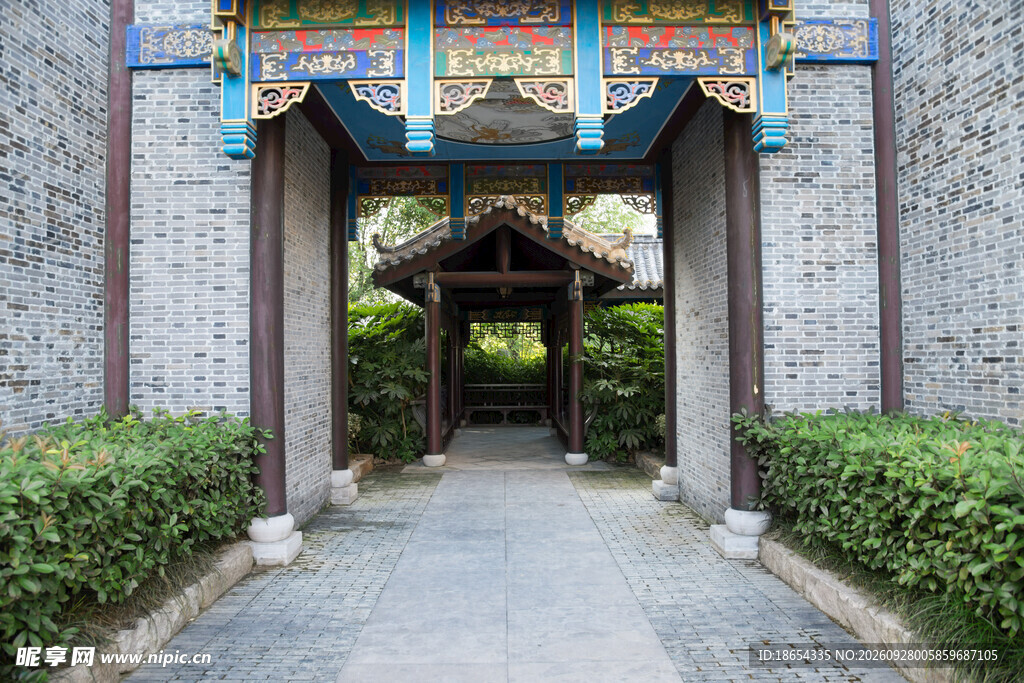中式园林古建通道
