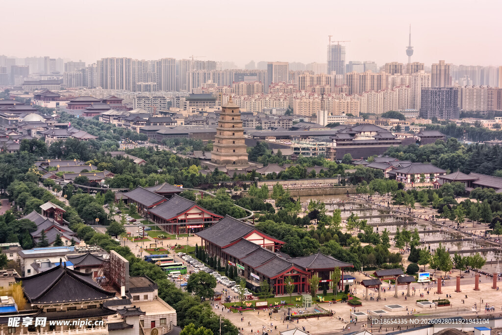西安大雁塔城市全景