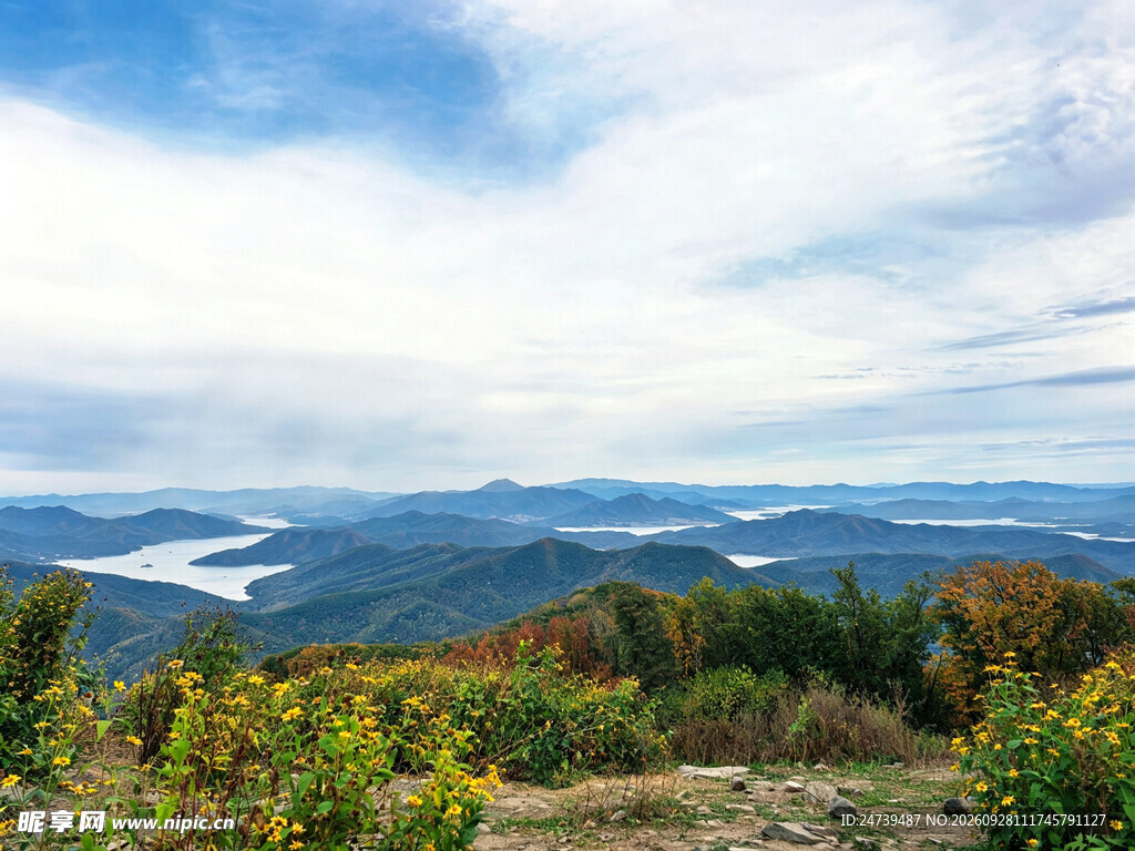 高山远眺云海自然风光