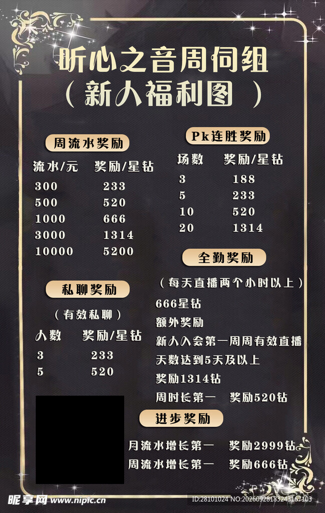 黑金风新人福利价目表