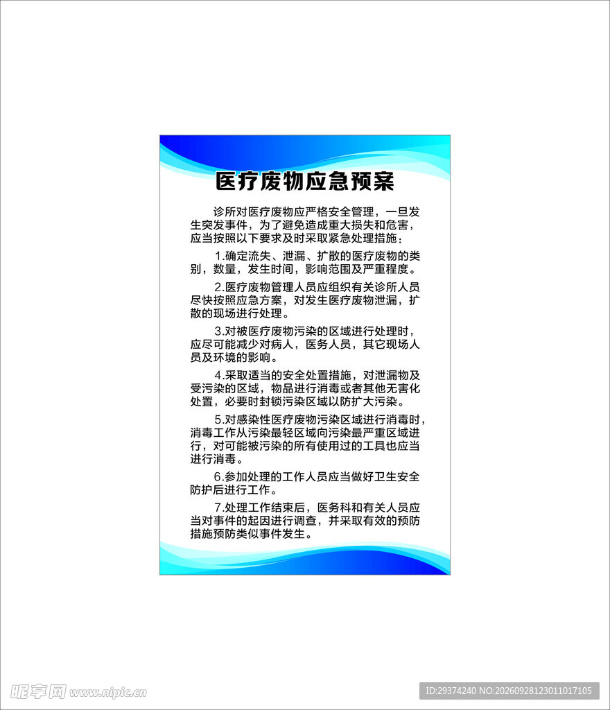 医疗废物应急预案