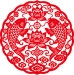 连年有余吉祥剪纸