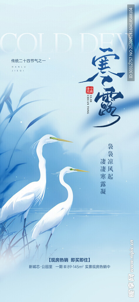 寒露节气国风海报