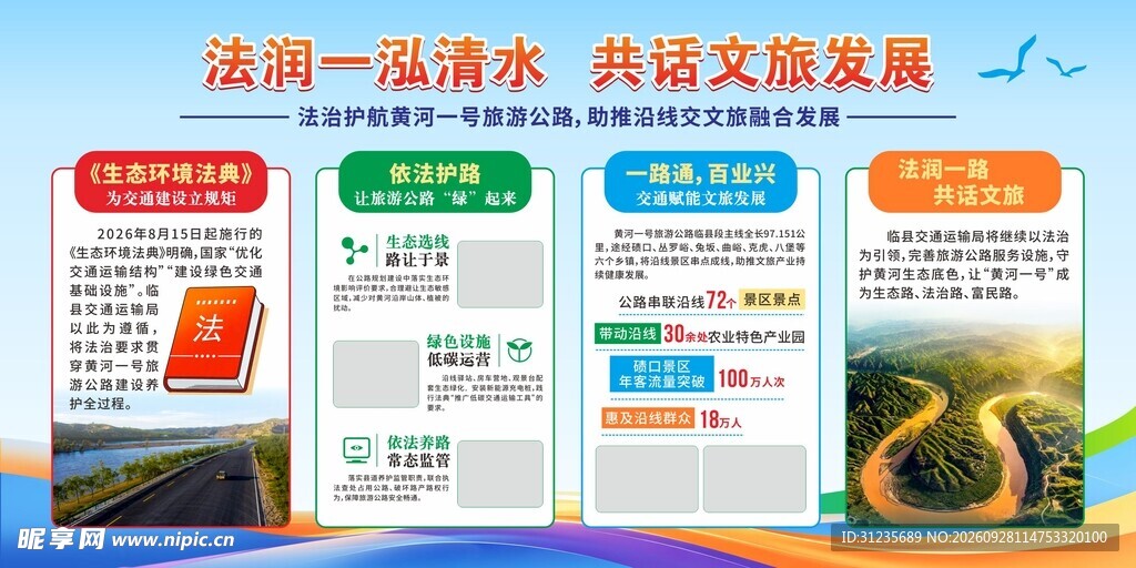 护水共促文旅发展展板