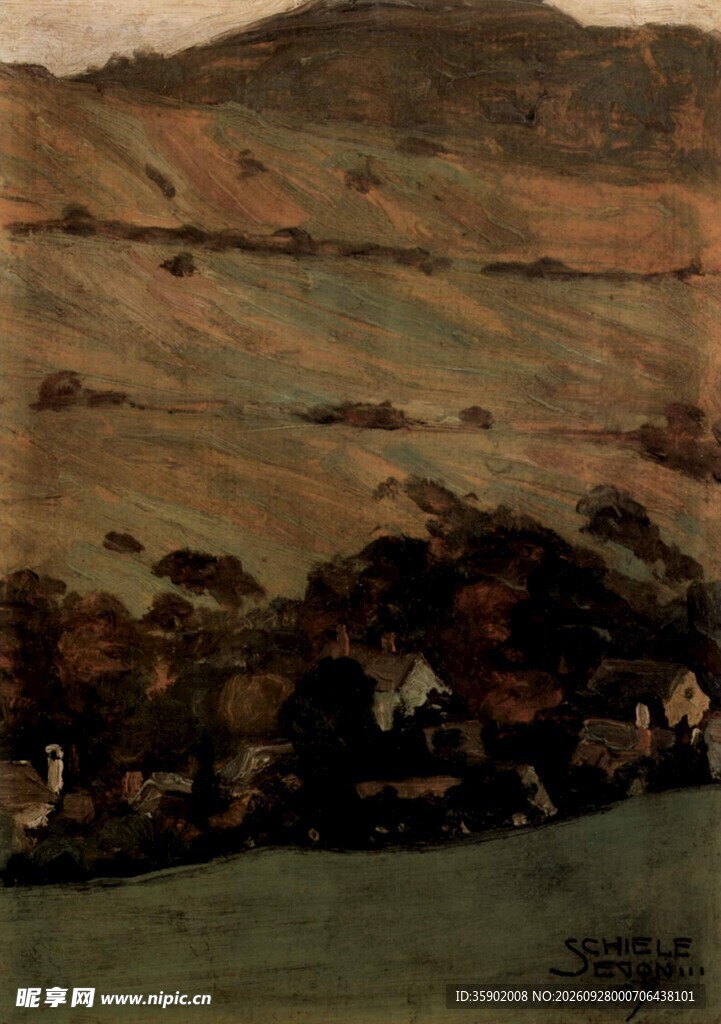 山野乡村风景油画