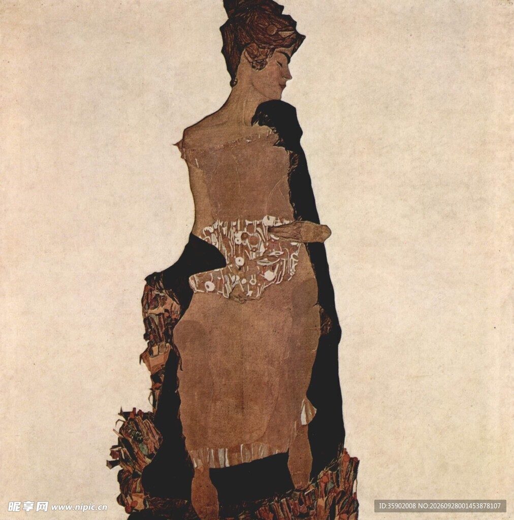 古风仕女侧身画像
