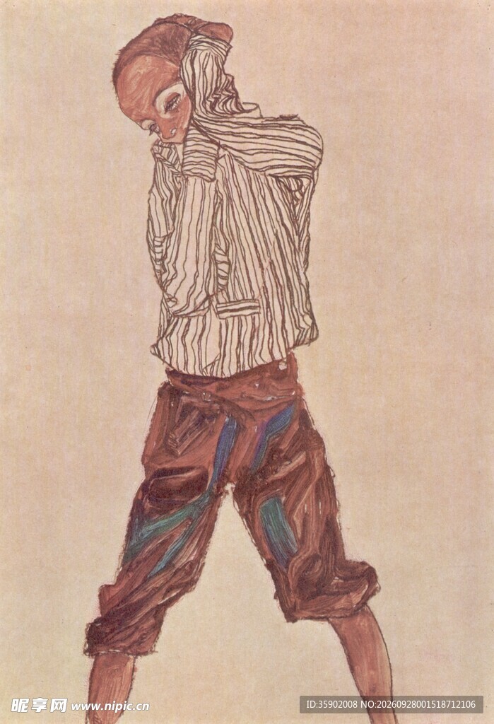 复古高尔夫挥杆人物插画