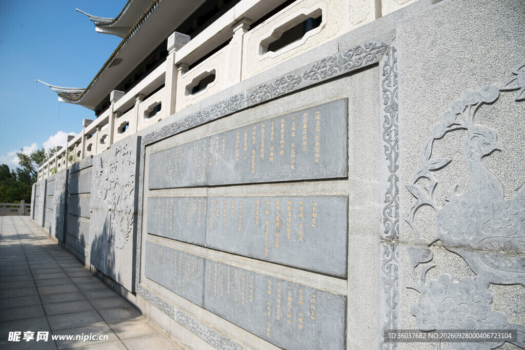 中式古建石栏景观